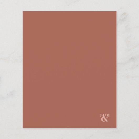 Papier Budget Terracotta Faire-part de mariage moderne (Dos)