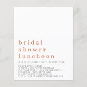 Papier Budget Terracotta Fête des mariées Invitation de d (Devant)