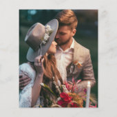 Papier Budget Terracotta Floral Photo Love Merci Mariage (Dos)