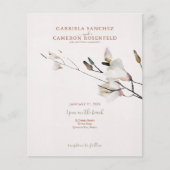 Papier Budget Terracotta Floral QR Code Mariage Invitatio (Devant)