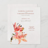 Papier Budget Terracotta Floral QR Code Mariage Invitatio (Devant / Derrière)