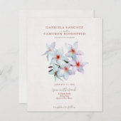 Papier Budget Terracotta Floral QR Code Mariage Invitatio (Devant / Derrière)