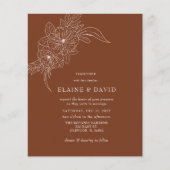 Papier Budget Terracotta Floral Sketch Faire-part de mari (Devant)