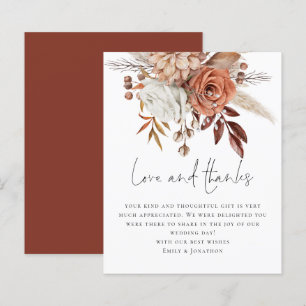 Papier Budget Terracotta Florals Aimer Merci Mariage