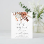 Papier Budget Terracotta Florals Baby shower Invitation (Debout devant)