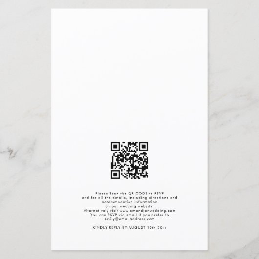 Papier Budget Terracotta Florals Code Mariage Invitation (Dos)