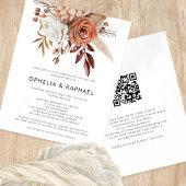 Papier Budget Terracotta Florals QR Code Mariage de Bohêm