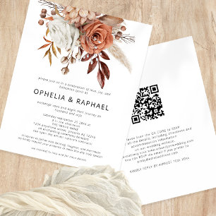 Papier Budget Terracotta Florals QR Code Mariage de Bohêm