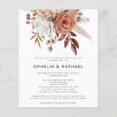 Papier Budget Terracotta Florals QR Code Mariage de Bohêm (Devant)