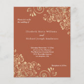Papier Budget Terracotta Gold Swirl Faire-part de mariage (Devant)