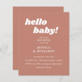 Papier Budget Terracotta Hello mignon Invitation Baby sho (Devant / Derrière)
