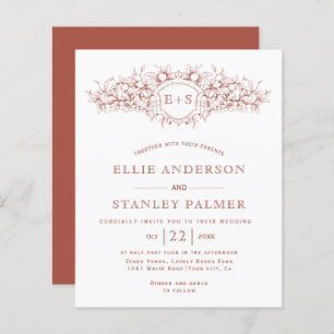 Papier BUDGET Terracotta mariage héraldique