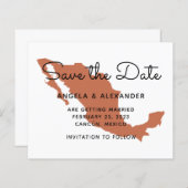 Papier Budget Terracotta Mexique Mariage Enregistrer La D (Devant / Derrière)