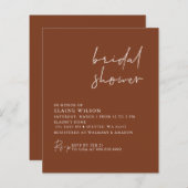 Papier Budget Terracotta moderne nuptiale douche Invitati (Devant / Derrière)