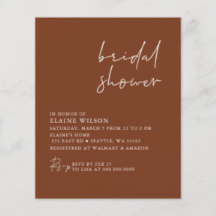 Papier Budget Terracotta moderne nuptiale douche Invitati