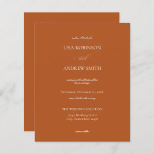 Papier Budget Terracotta Orange Calligraphie Mariage