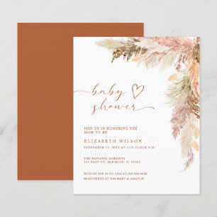 Papier Budget Terracotta Pampas Baby shower en herbe Invi