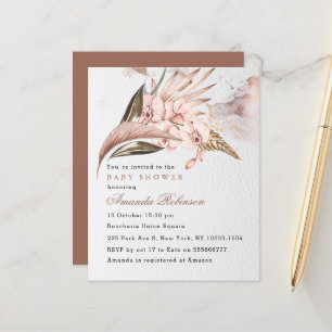 Papier Budget Terracotta Pampas Baby shower Invitation