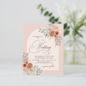 Papier Budget Terracotta Pampas Faire-part de mariage (Debout devant)