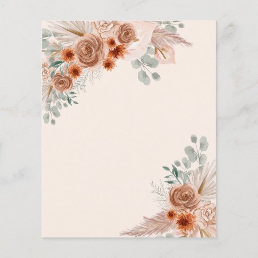 Papier Budget Terracotta Pampas Faire-part de mariage (Dos)