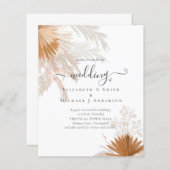 Papier BUDGET Terracotta Pampas Grass Mariage tropical (Devant / Derrière)