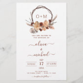 Papier Budget Terracotta Pampas Grass Monogramme Mariage (Devant)