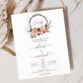 Papier Budget Terracotta Pampas Grass Monogramme Mariage