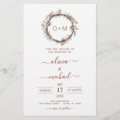 Papier Budget Terracotta Pampas Grass Monogramme Mariage (Devant)