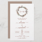 Papier Budget Terracotta Pampas Grass Monogramme Mariage (Devant / Derrière)