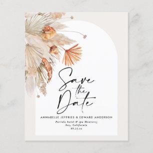 Papier budget terracotta pampas herbe enregistrer la date