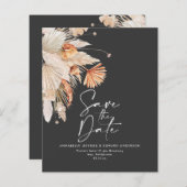 Papier budget terracotta pampas herbe enregistrer la date (Devant / Derrière)