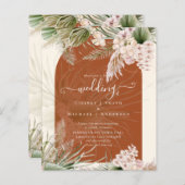 Papier BUDGET Terracotta Peach Pampas Grass Mariage (Devant / Derrière)