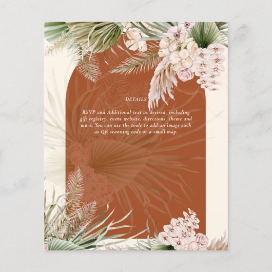 Papier BUDGET Terracotta Peach Pampas Grass Mariage (Dos)
