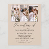 Papier Budget Terracotta Photo Code QR Faire-part de mari (Devant)