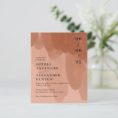 Papier Budget terracotta Photo QR Site Web invitation de  (Debout devant)