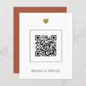 Papier Budget Terracotta QR Code Tout en un Mariage (Devant / Derrière)
