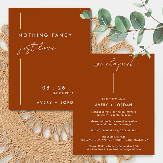 Papier Budget Terracotta Rien De Fancy Just Love Mariage