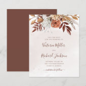 Papier Budget Terracotta Rust Flowers Boho Fall Foliage (Devant / Derrière)