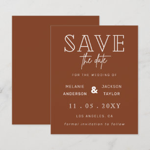 Papier Budget Terracotta Rustic Enregistrer La Date
