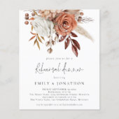 Papier Budget Terracotta Rustic Florals Dîner de répétiti (Devant)