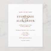 Papier Budget Terracotta Texte Simple Faire-part de maria (Devant)