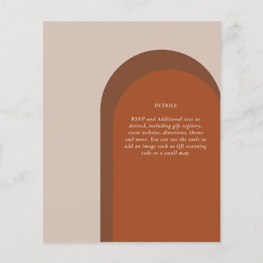 Papier BUDGET Terracotta Tons Terreux Mariage Audacieux (Dos)