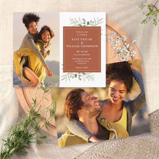 Papier Budget Terracotta verdure Photos Mariage Inviter