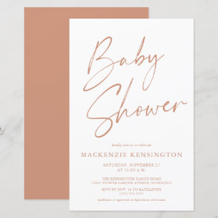 Papier Budget Terre Cuite Bohème Simple Écriture Baby Sho