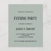 Papier Budget Texte noir Sage Vert Soirée Invitation de s (Devant)