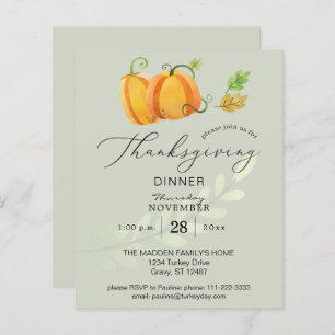 Papier Budget Thanksgiving Citrouille Duo Diner Olive