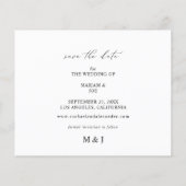 Papier Budget The Script H Modern Photo Save the Date (Dos)