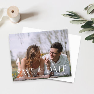 Papier Budget The Script H Modern Photo Save the Date