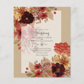 Papier BUDGET TOMBE Floral Mariages Invitations - Dusky (Devant)