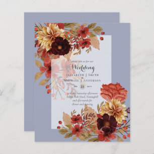 Papier BUDGET TOMBE Floral Mariages Invitations - Dusky